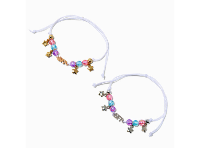 Bracelets de taille réglable pastel en métaux mixtes best friends - Lot de 2