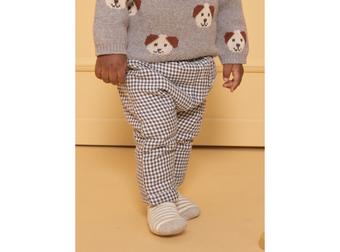 Pantalon fourré à carreaux