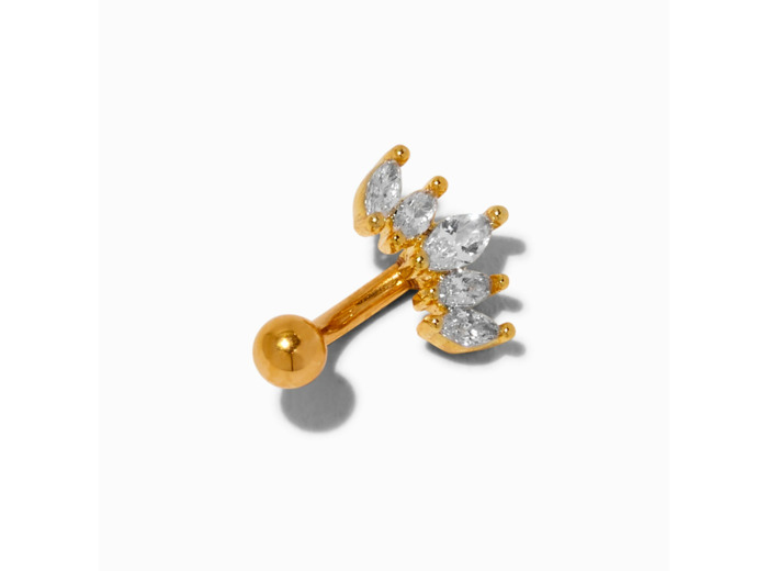 Boucle d’oreille rook 1,0 mm couronne en zircon cubique en titane couleur dorée