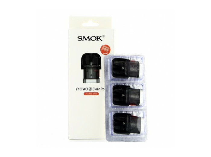 Pack de 3 Pod 1,8ml + résistances Meshed 0,9ohm Novo 2 Smoktech