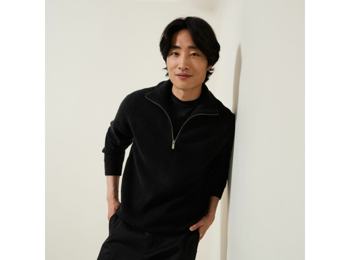 Pull col camionneur doux - Noir