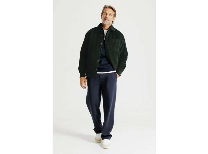 Surchemise en velours - Vert kaki