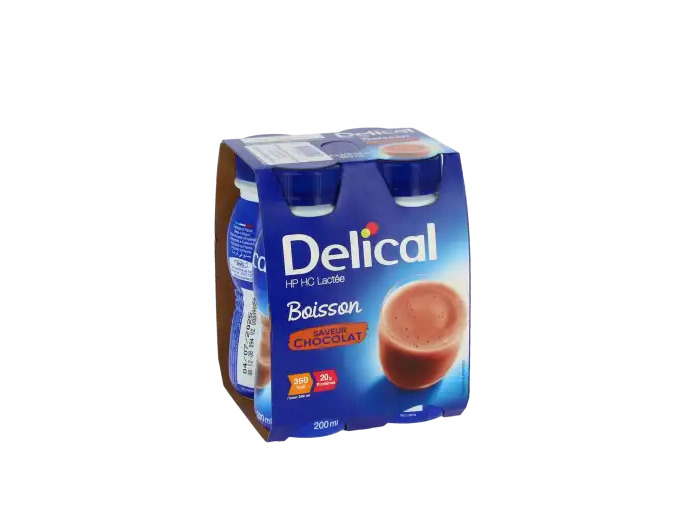 Delical Boisson Hp Hc Lactée Nutriment Chocolat 4 Bouteilles/200ml