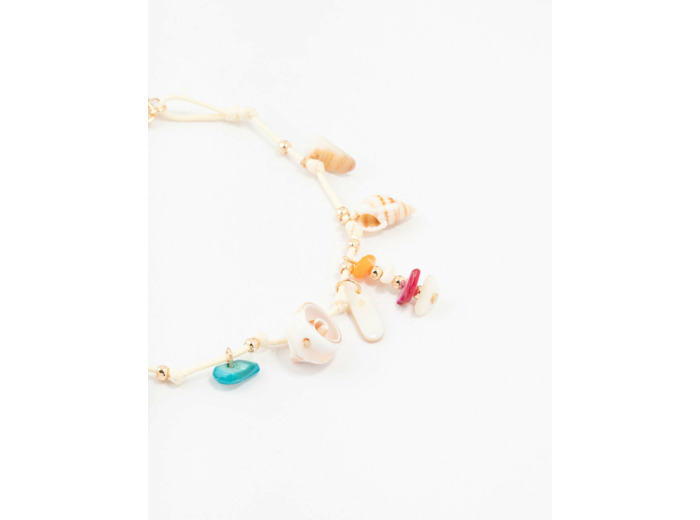 Shell Charm Cord Anklet