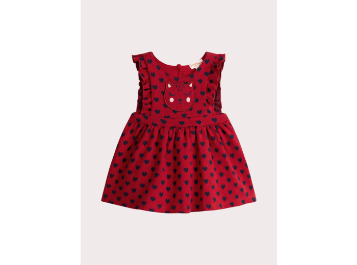 Robe rouge à imprimé cœur pour bébé fille