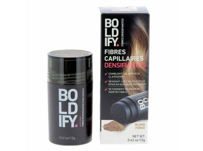 Fibres densifiantes pour cheveux blond foncé