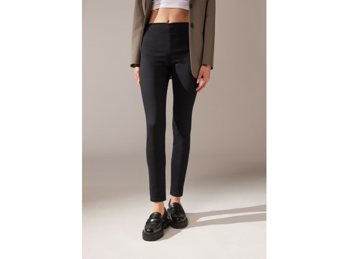 Leggings en denim skinny taille haute