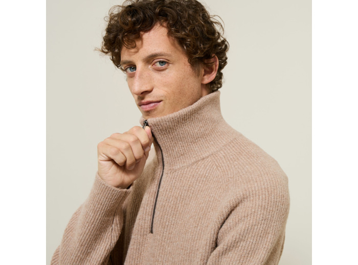 Pull col camionneur doux - Beige