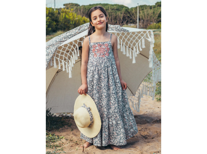 Robe longue à fleurs