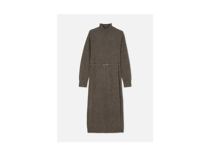 Robe mi-longue ceinturée en laine The Edit