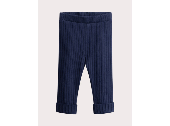Legging marine en côte pour bébé fille