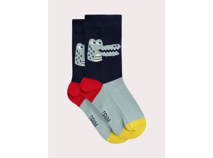 Chaussettes colorées à motif crocodile pour garçon