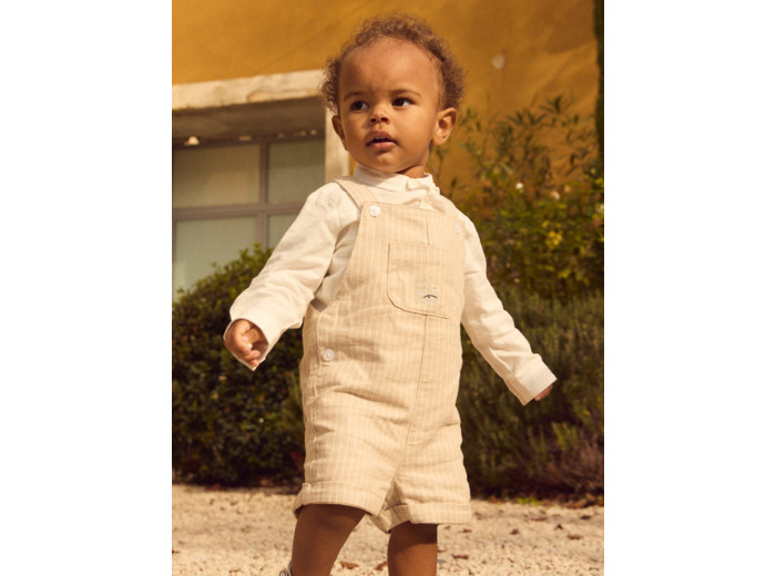 Ensemble body tshirt et salopette courte