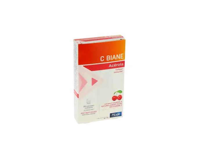 Pileje C Biane Acérola Comprimés à Croquer Fruits Rouges Boîte De 20