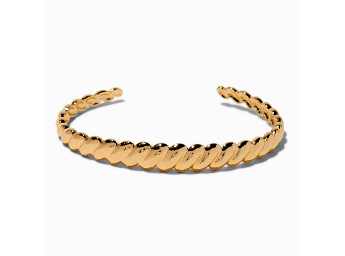 Bracelet manchette tressé couleur dorée