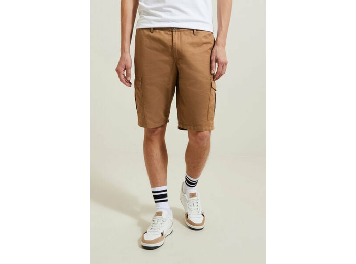 Bermuda cargo contenant du lin - Beige