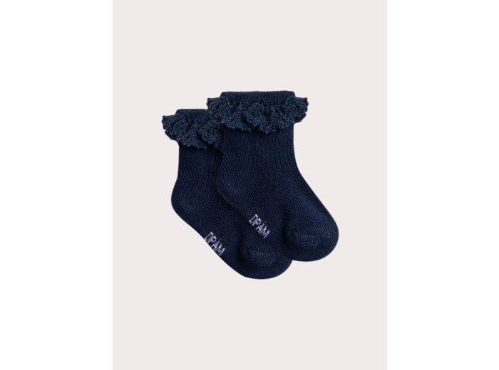 Chaussettes marines volantées pour bébé fille