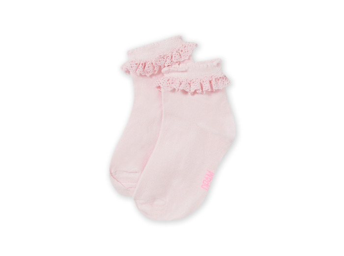 Chaussettes rose pâle détail dentelle enfant fille