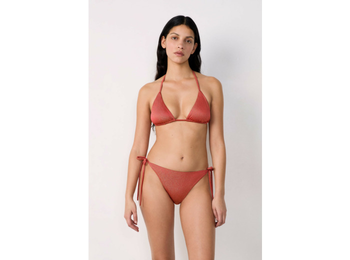 Bikini brésilien à nouer bas de maillot pailleté