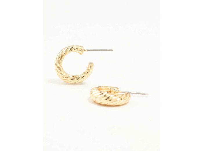 Gold Crescent Hoop Earrings
