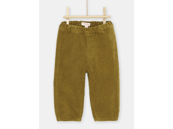 Pantalon en velours vert olive bébé garçon