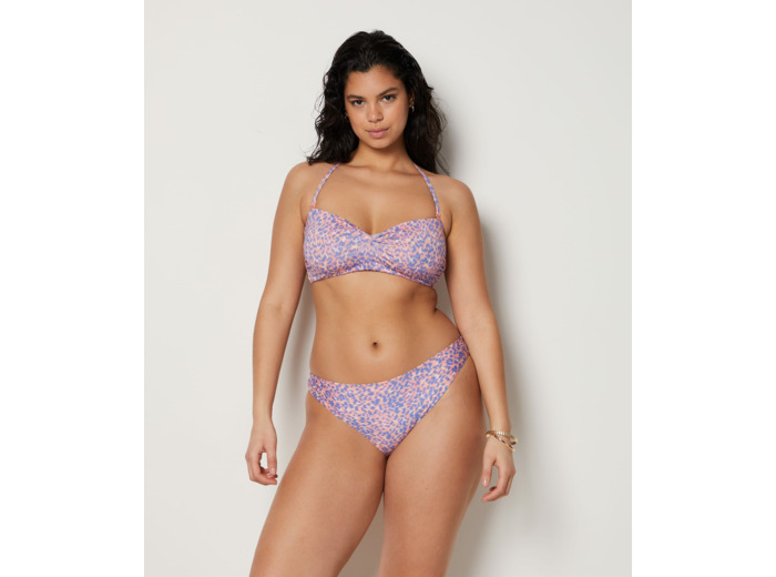 Bandeau armaturé haut de maillot imprimé léopard