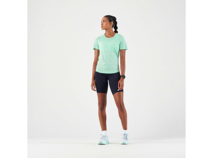 T-shirt running & trail sans couture femme - kiprun run 500 confort vert clair