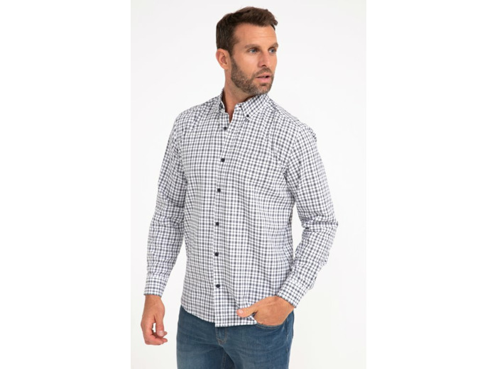 Chemise Manches Longues À Carreaux Dobby