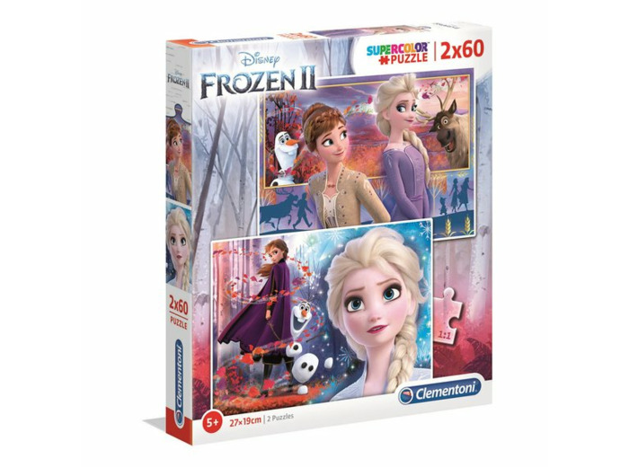 2 puzzles 60 pièces Supercolor La Reine des Neiges 2