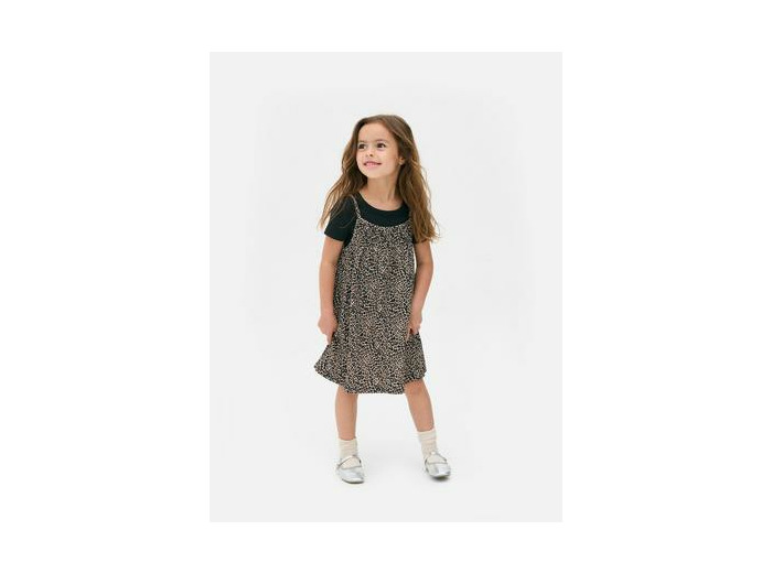 Ensemble t-shirt côtelé et robe caraco