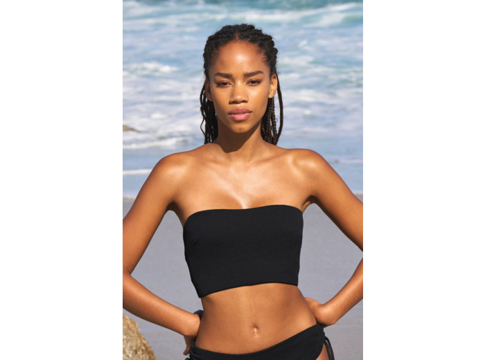 Bandeau haut de maillot à nouer détails perles,Bandeau haut de maillot à nouer détails perles;${refinementColor}