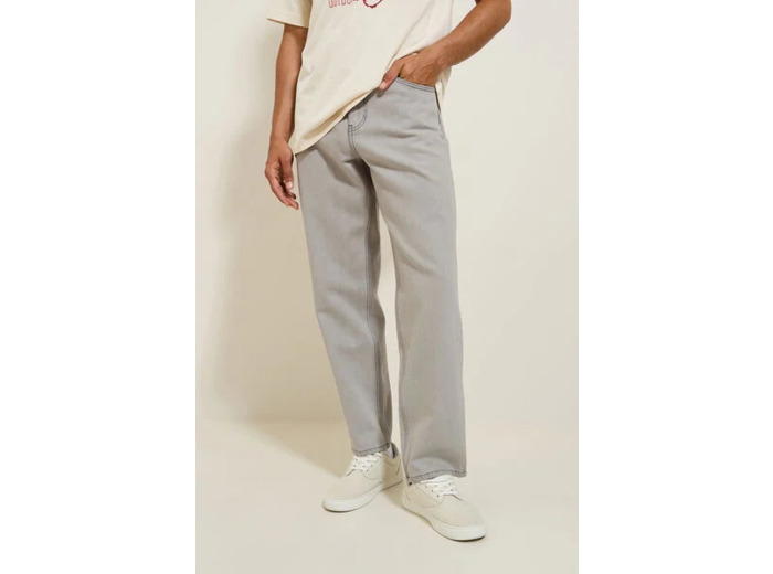 Jean loose 100% coton - Gris moyen