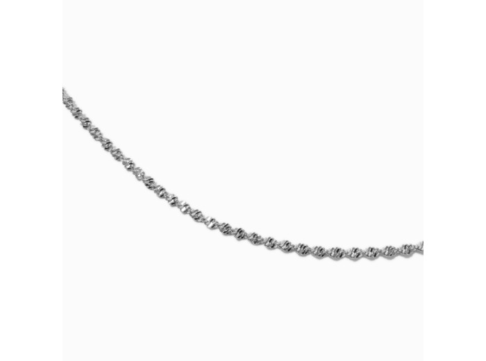 Collier de chaîne à mini paillettes acier inoxydable couleur argentée