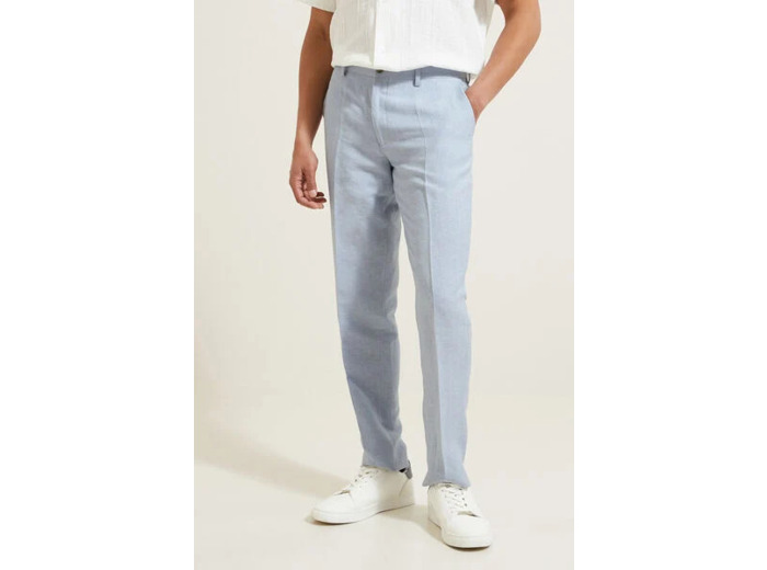 Pantalon de costume contenant du lin slim - Bleu clair