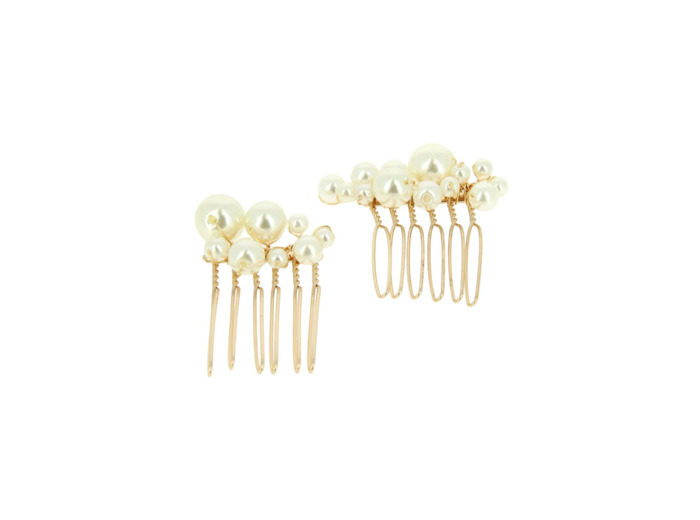 Lot de 2 peignes barrettes perles