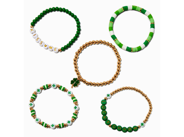 Bracelets élastiques Saint-Patrick - Lot de 5