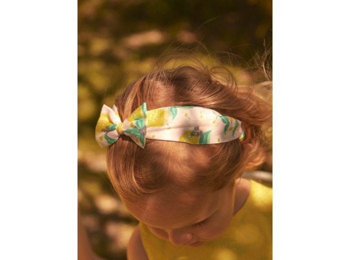 Bandeau jaune à imprimé fleuri