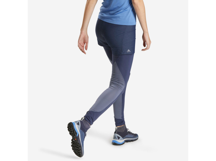 Legging short ultra léger - randonnée rapide - FH900 bleu - Femme