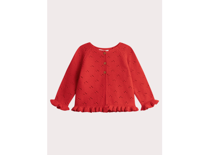 Cardigan rouge pour bébé fille
