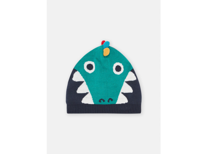 Bonnet bleu à animation crocodile