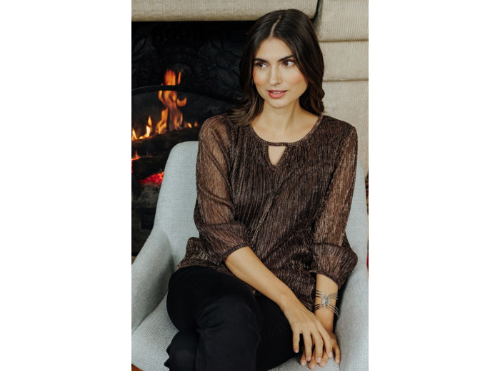 T-Shirt De Fêtes Plisse Brillant Double