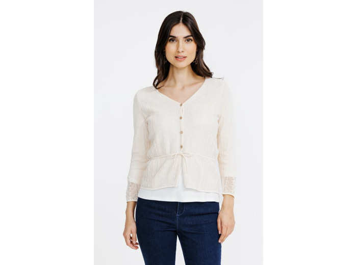 Cardigan maille fantaisie