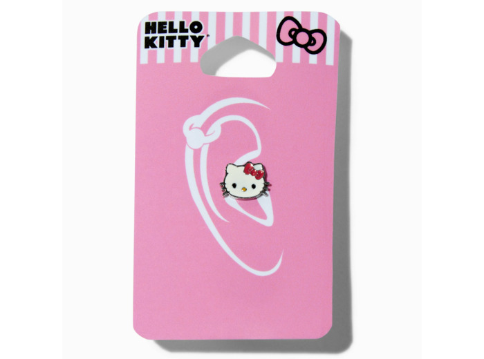 Boucle d’oreille pour piercing au cartilage 1,2 mm visage en acier inoxydable Hello Kitty®