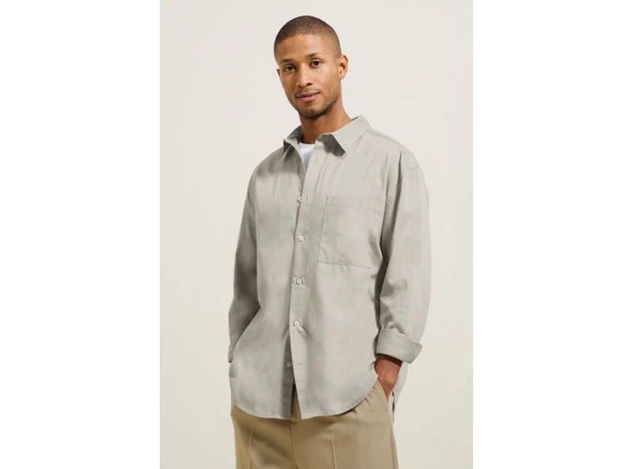 Chemise en coton twill - Gris moyen