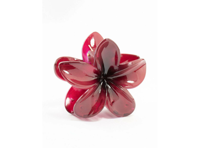 Burgunday Frangipani Hair Claw Clip