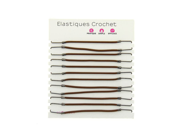 Elastique crochet Châtain x12