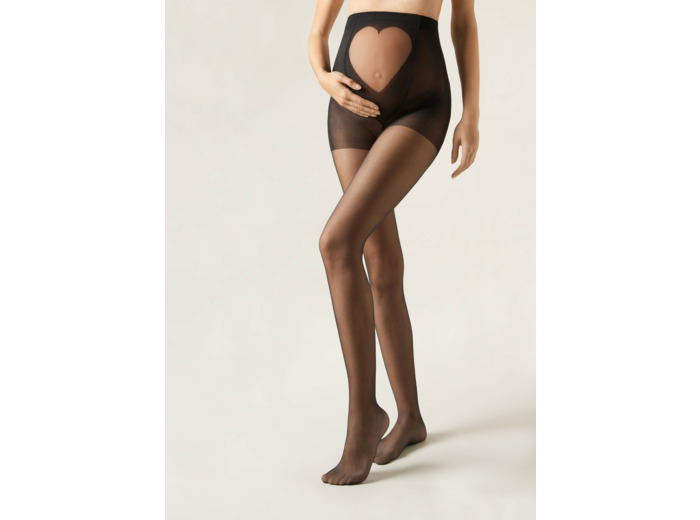 Collant Transparent 20 Deniers de Maternité avec Cœur Transparent