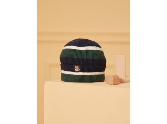 Bonnet côtelé tricolore