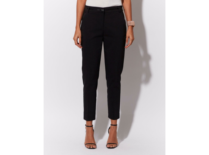 Pantalon 7/8 cigarette uni NOIR Femme