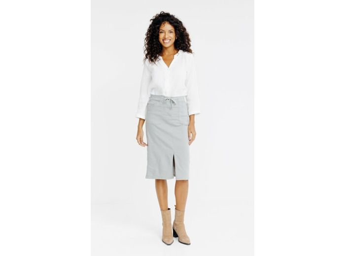 Jupe midi en coton viscose
